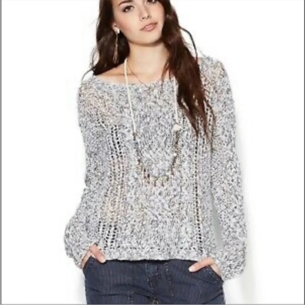 Free People Brown Pegasus Yarn West End Pullover Sweater SIZE MEDIUM